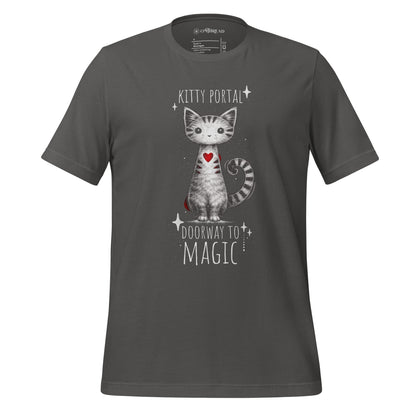 OMTHREAD Asphalt / S Cute Magical Cat Shirt Kitty Portal Cat Lover Tee