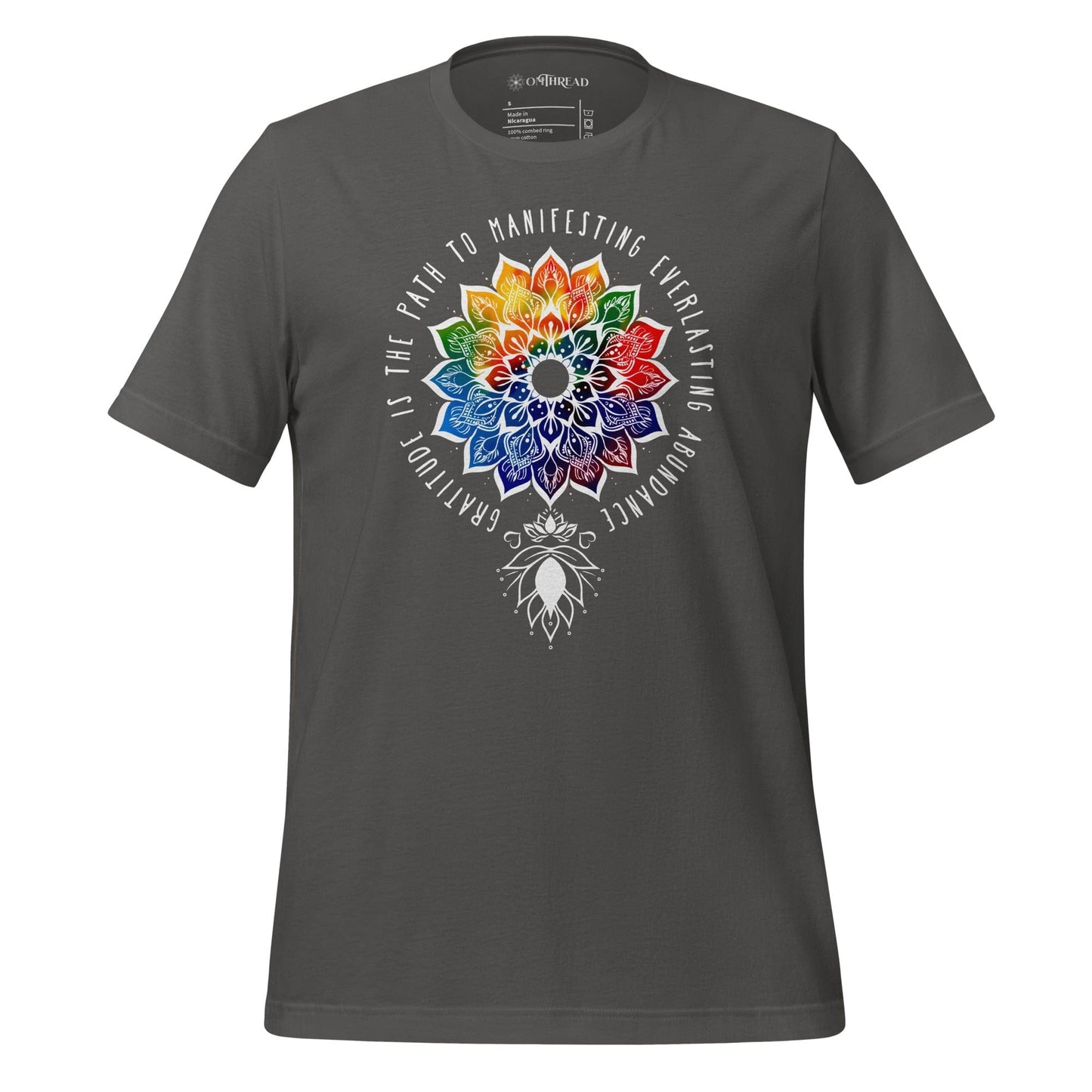 OMTHREAD Asphalt / S Gratitude is the Path to Abundance Yoga Tee