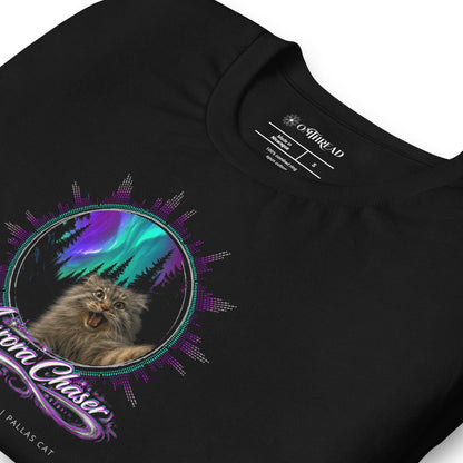 OMTHREAD Aurora Chaser Pallas Cat T-Shirt Northern Lights Night Sky