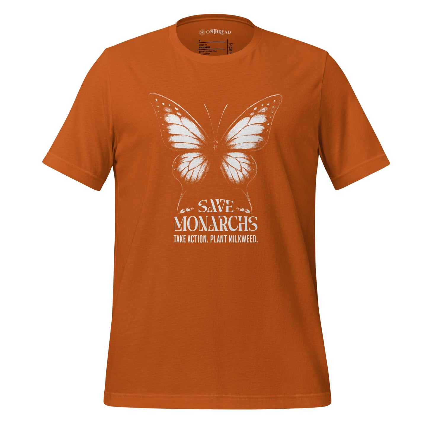 OMTHREAD Autumn / S Save Monarchs Shirt Black and White Butterfly Conservation Tee