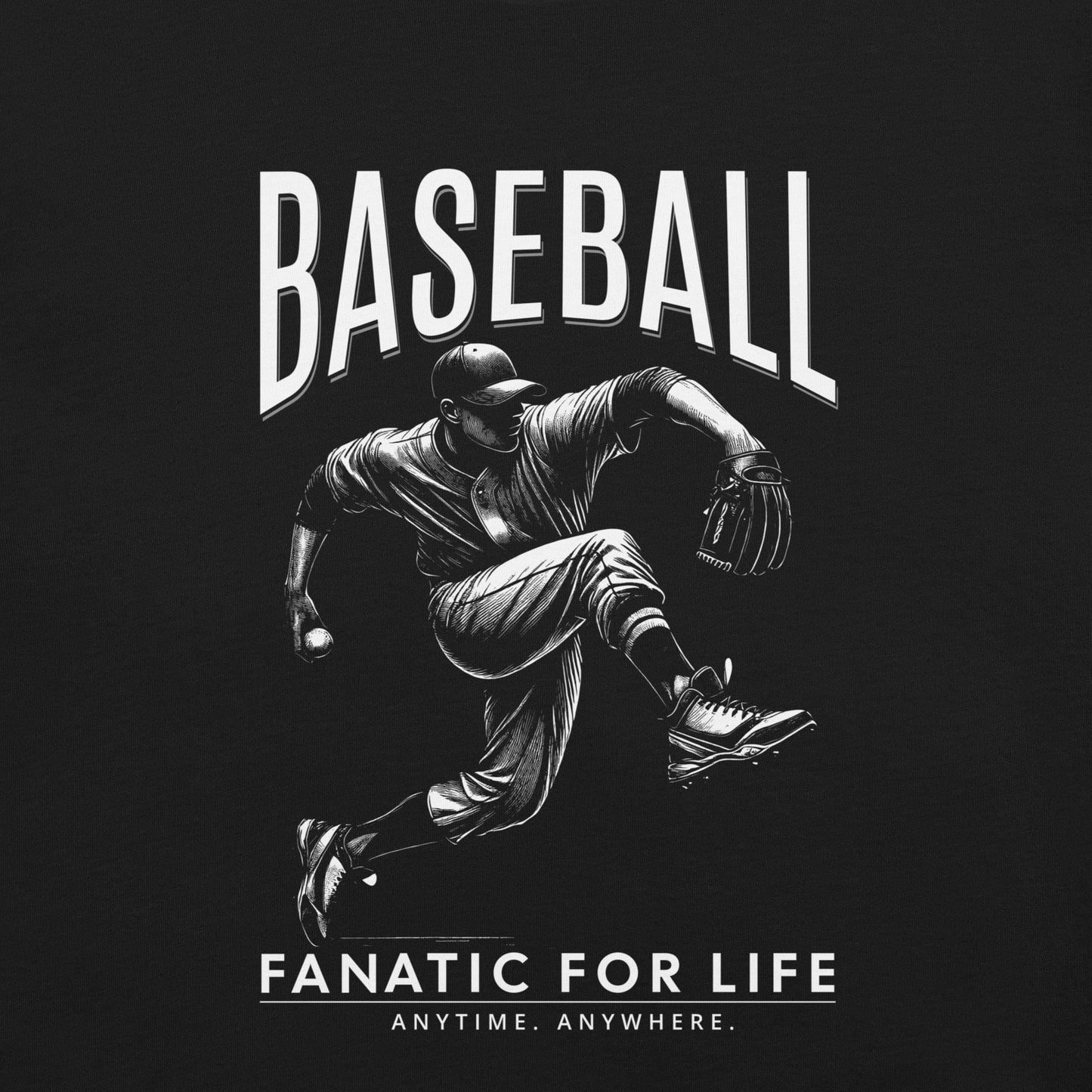 OMTHREAD Baseball Fanatic for Life Nostalgic Pitcher Tee