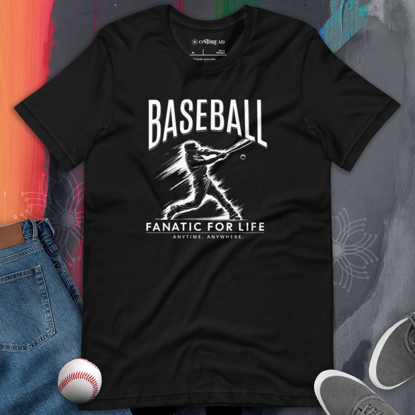 OMTHREAD Baseball Fanatic for Life Nostalgic Tee