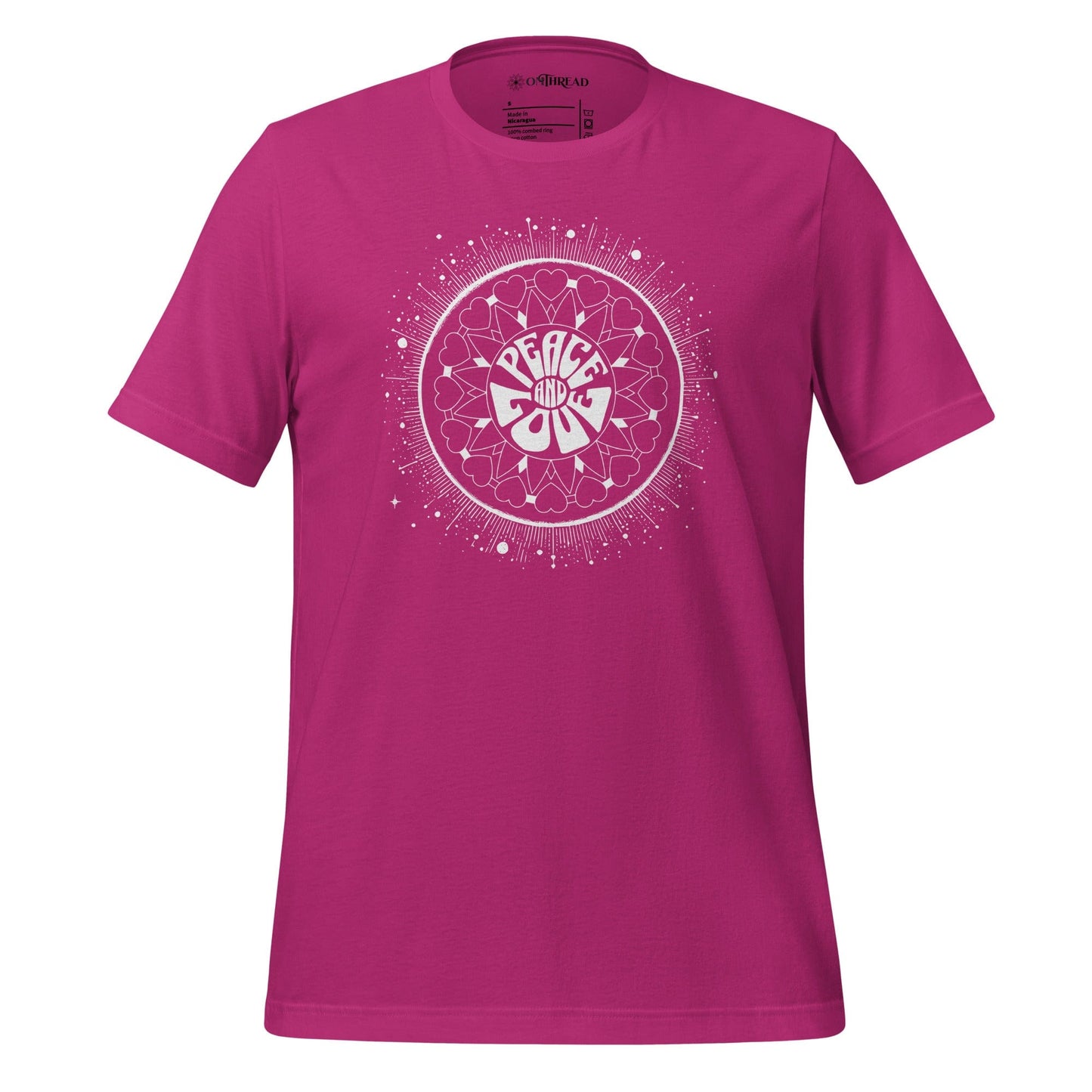 OMTHREAD Berry / S Heart Mandala Peace and Love Tee