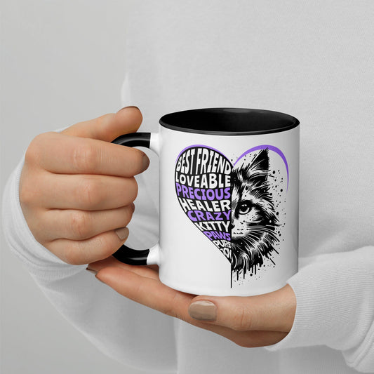 OMTHREAD Best Friend Kitty: Emotional Support and Healing - Mug with Color Inside