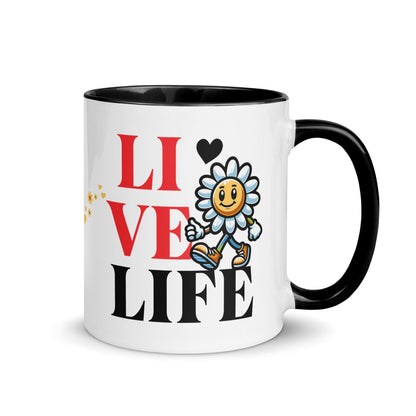 OMTHREAD Black / 11 oz Love Life. Live Life - Mug with Color Inside