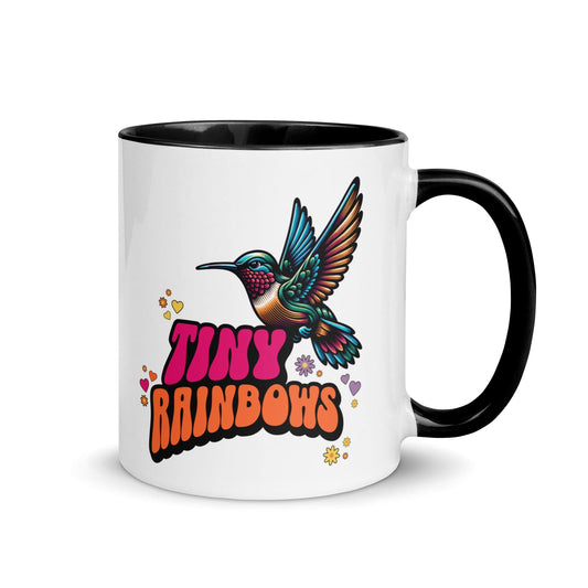 OMTHREAD Black / 11 oz Tiny Rainbow Hummingbirds - Mug with Color Inside