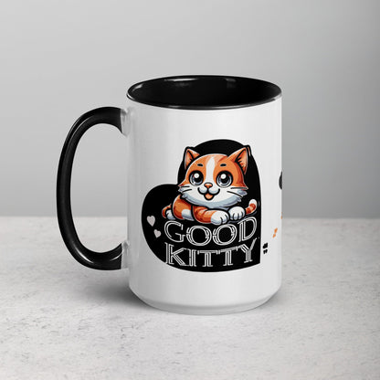 OMTHREAD Black / 15 oz Good Kitty Celebrating the Charm of Orange Tabbies - Mug with Color Inside