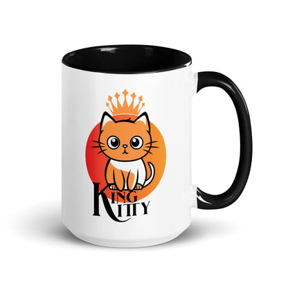 OMTHREAD Black / 15 oz Kitty King: Reigning Royalty - Mug with Color Inside