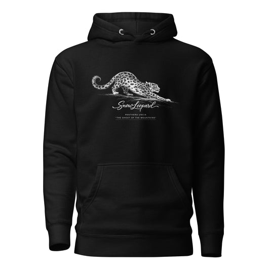 OMTHREAD Black / S Snow Leopard Hoodie – Ghost of the Mountains Wildlife Conservation