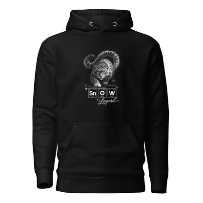 OMTHREAD Black / S Snow Leopard Science Sn O W Periodic Table Graphic Unisex Hoodie