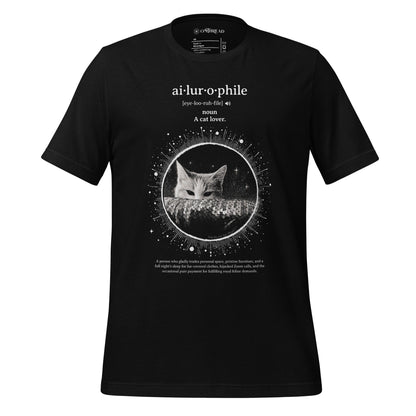 OMTHREAD Black / XS Ailurophile Cat Lover T-Shirt, Funny Loch Ness-Inspired Cat Tee, OMThread Exclusive