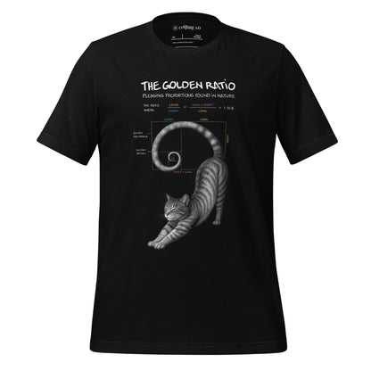 OMTHREAD Black / XS Golden Ratio Cat T-Shirt for Math and Nature Lovers