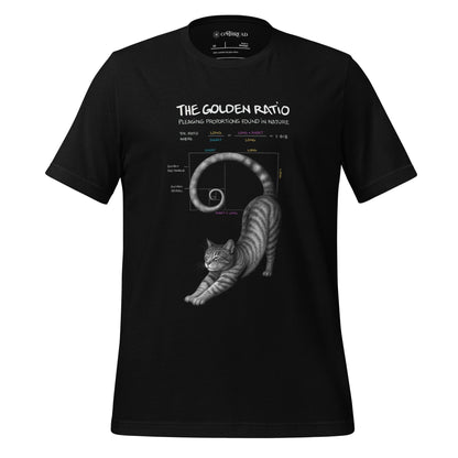 OMTHREAD Black / XS Golden Ratio Cat T-Shirt for Math and Nature Lovers