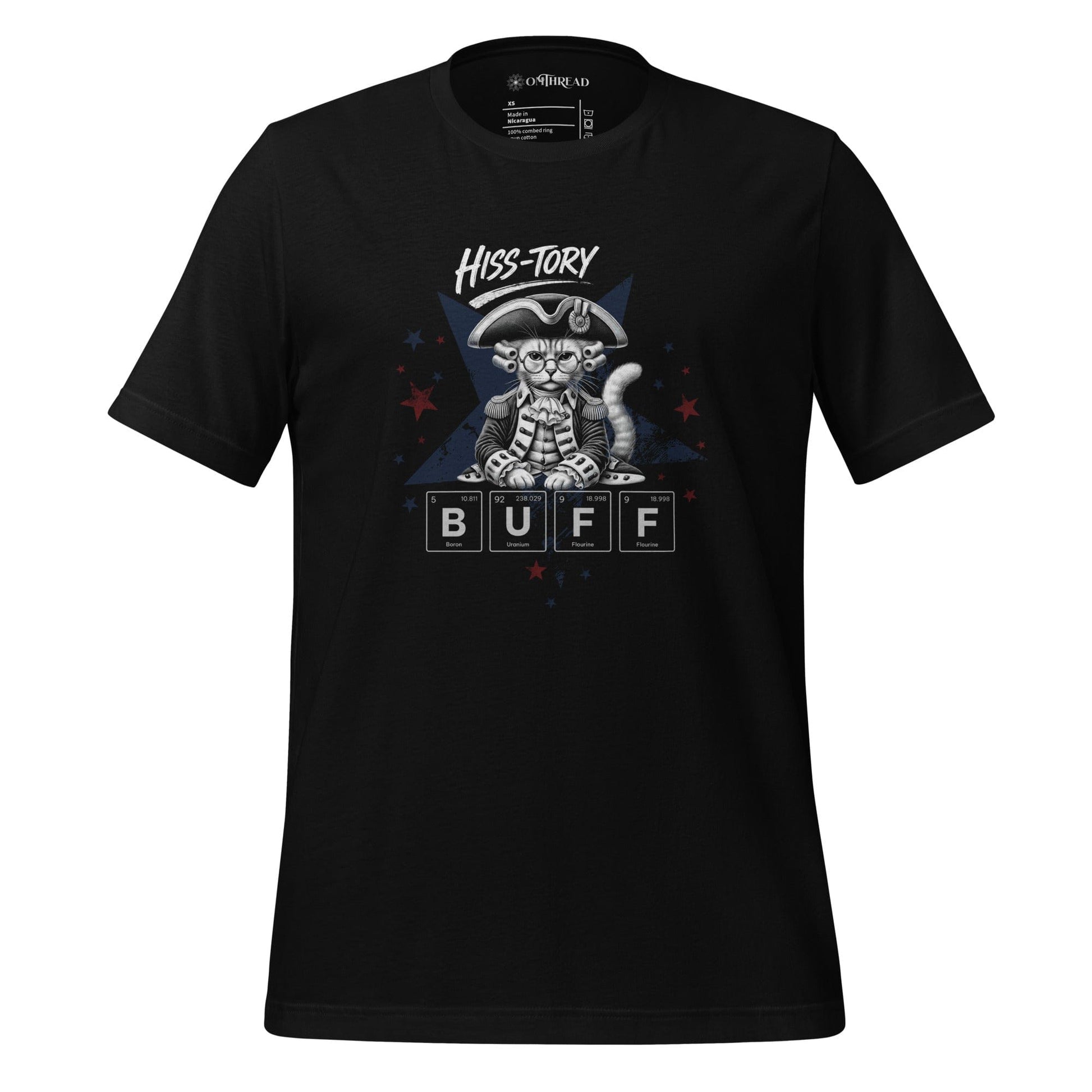 OMTHREAD Black / XS History Buff Cat Shirt HISS-TORY BUFF Graphic Tee