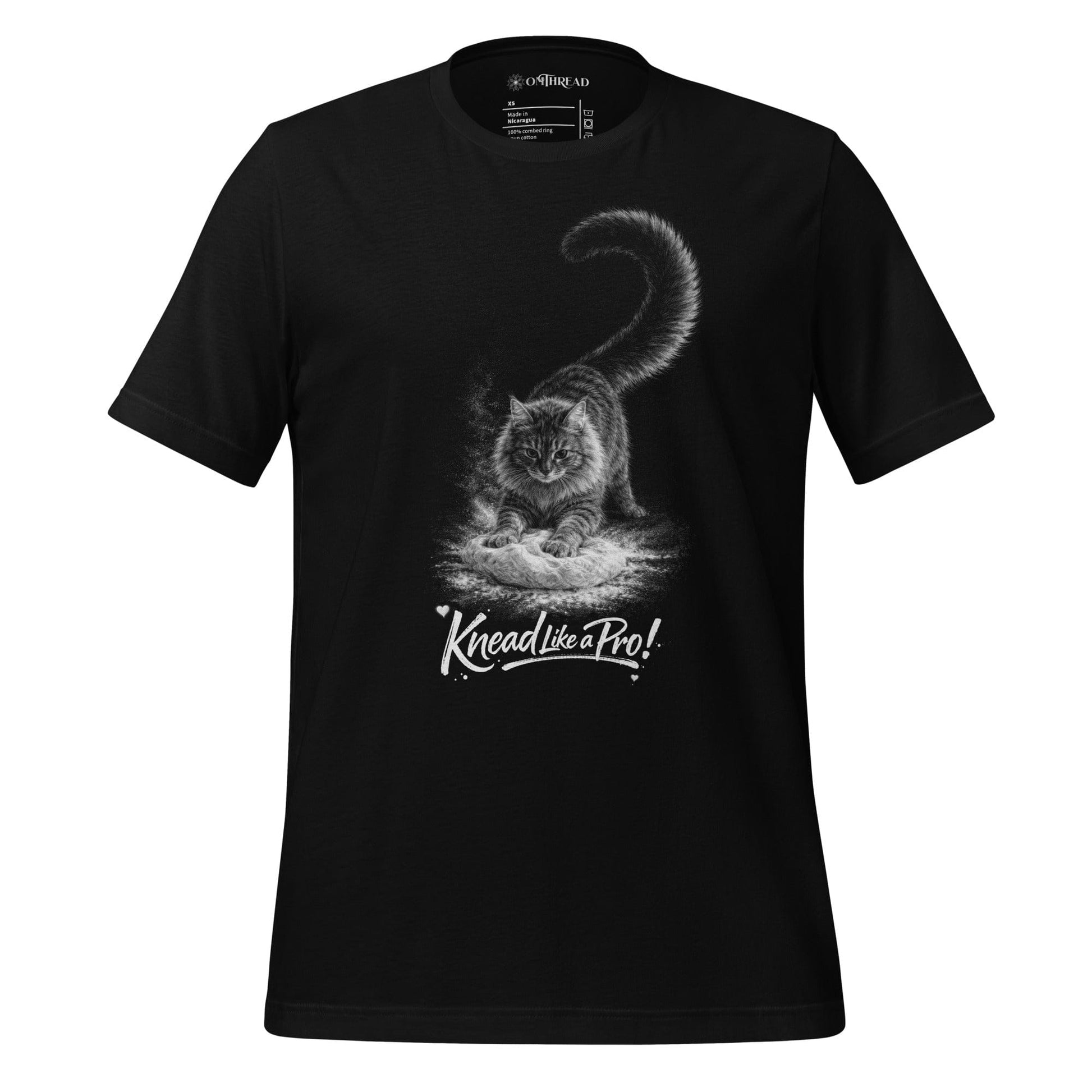 OMTHREAD Black / XS Knead Like a Pro – Funny Cat Kneading Baking T-Shirt