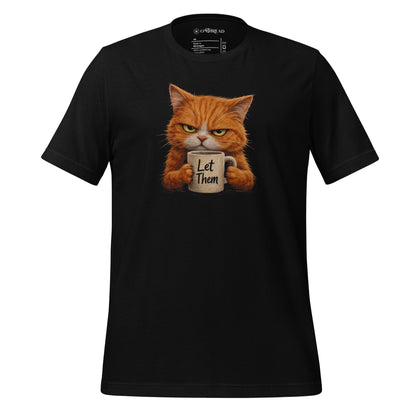 OMTHREAD Black / XS Let Them Grumpy Orange Cat Coffee T-Shirt