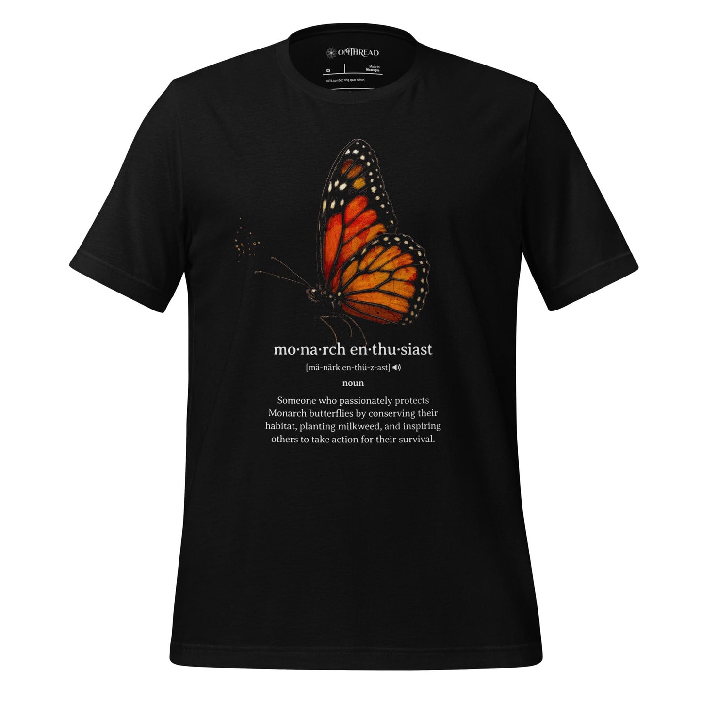 OMTHREAD Black / XS Monarch Enthusiast Definition Tee for Butterfly Conservation Lovers