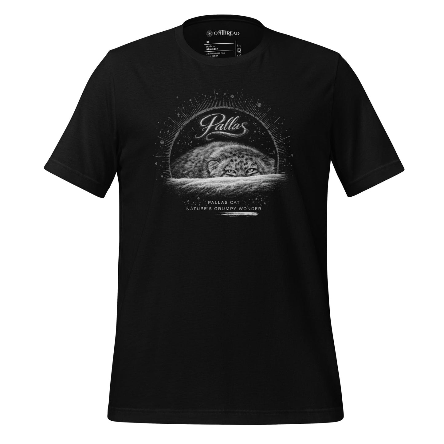 OMTHREAD Black / XS Pallas Cat Nature’s Grumpy Wonder T-Shirt Funny Wildlife Conservation Tee