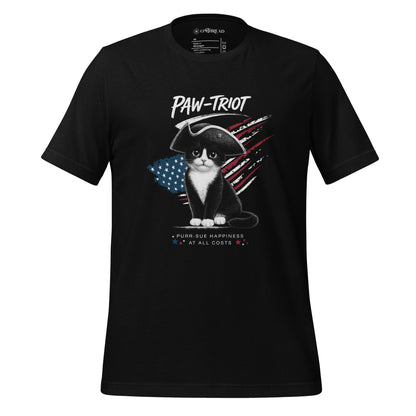 OMTHREAD Black / XS Paw-triot Patriotic Tuxedo Cat Shirt July 4 Tee