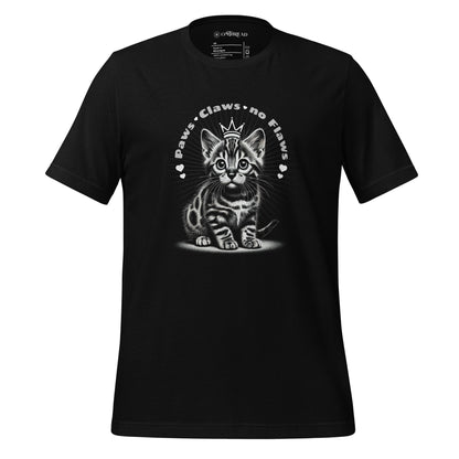 OMTHREAD Black / XS Paws, Claws, no Flaws Cats Tee | Cute Kitten Graphic Shirt | Cat Lover Gift