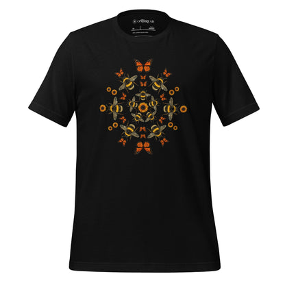 OMTHREAD Black / XS Pollinator Mandala T-Shirt Monarch Butterfly Bee Sunflower