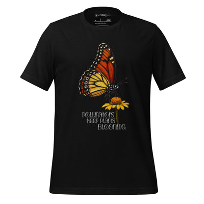 OMTHREAD Black / XS Pollinators Keep Plants Blooming Monarch Butterfly and Daisy Graphic Tee