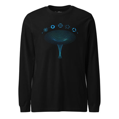 OMTHREAD Black / XS QMM Blue Print Unisex Long Sleeve Tee