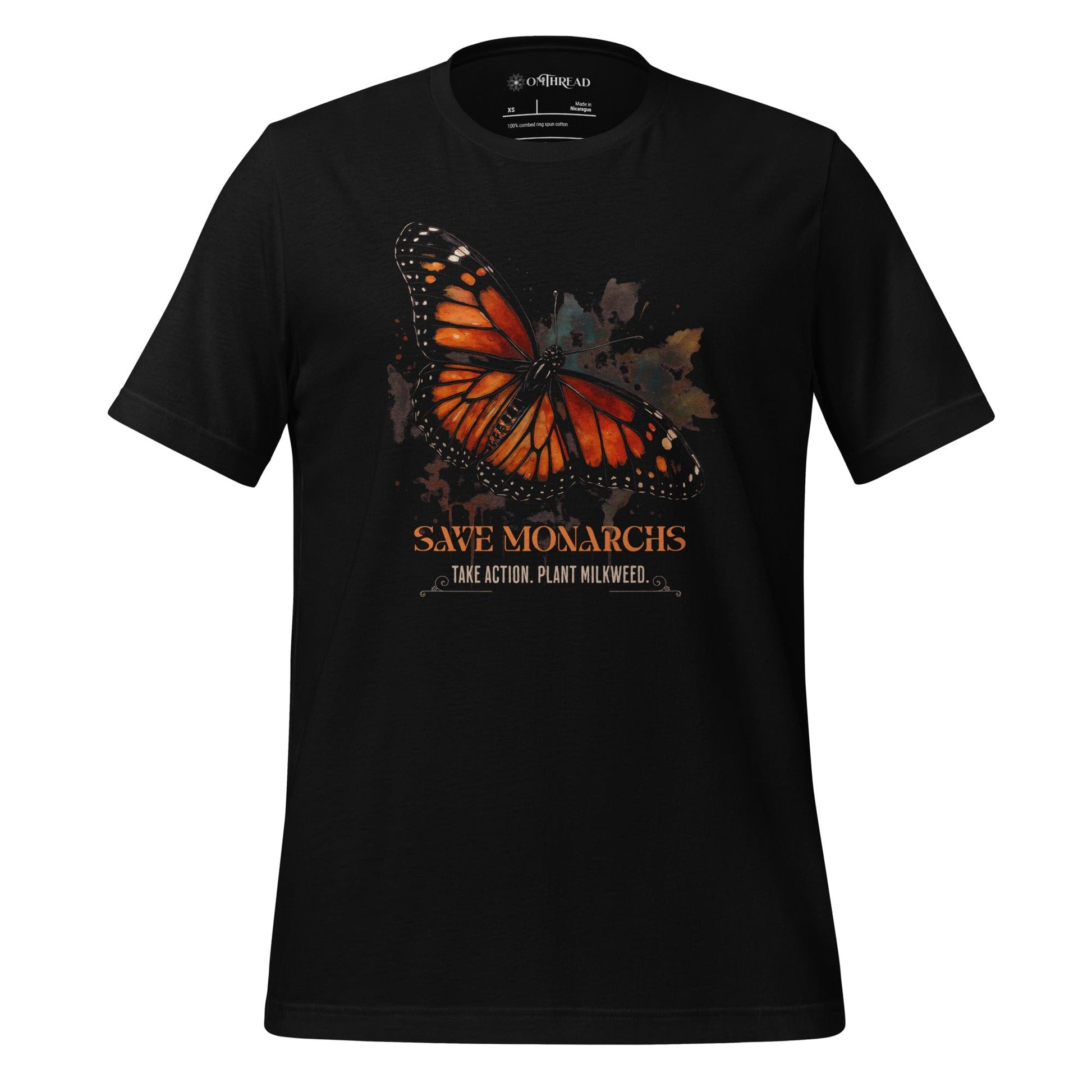 OMTHREAD Black / XS Save Monarchs Shirt Plant Milkweed Butterfly Conservation Tee