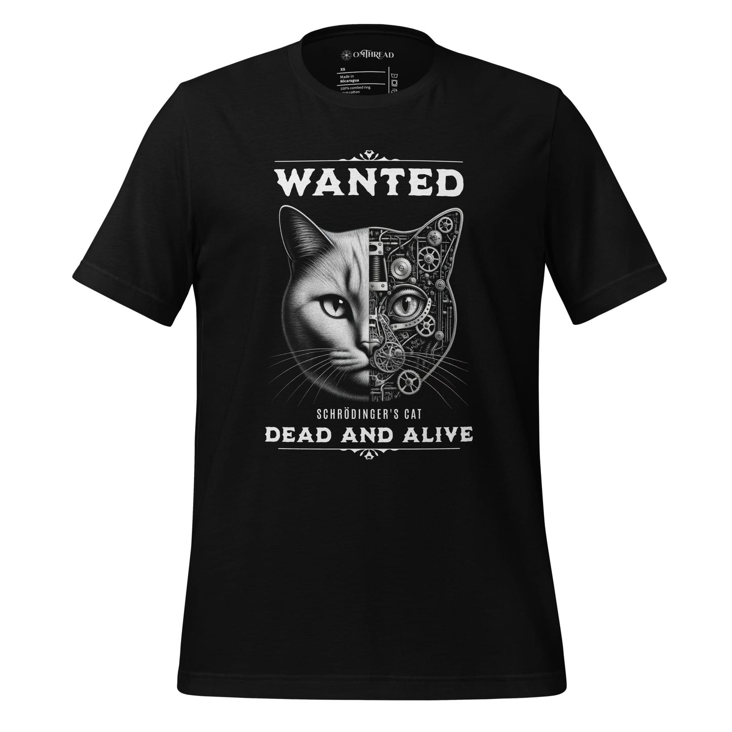 OMTHREAD Black / XS Schrödinger's Cat T-Shirt | Quantum Physics Geek Tee