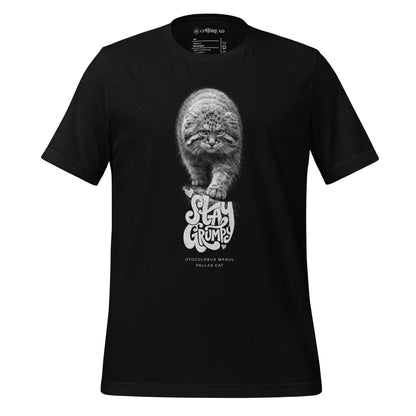OMTHREAD Black / XS Stay Grumpy Pallas Cat T-Shirt – Funny Wild Cat Manul Tee