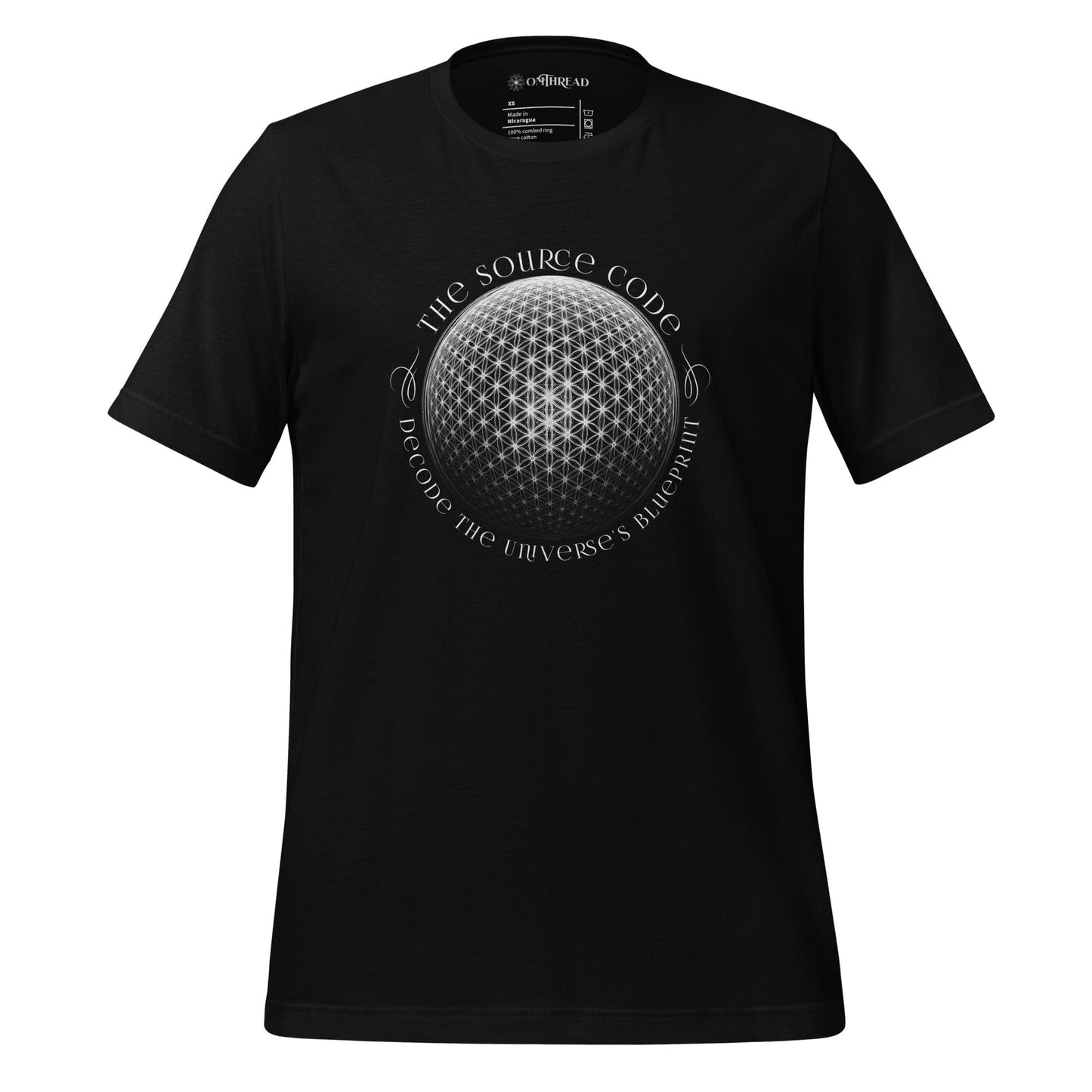 OMTHREAD Black / XS The Source Code: Decode the Universe's Blueprint" Tee