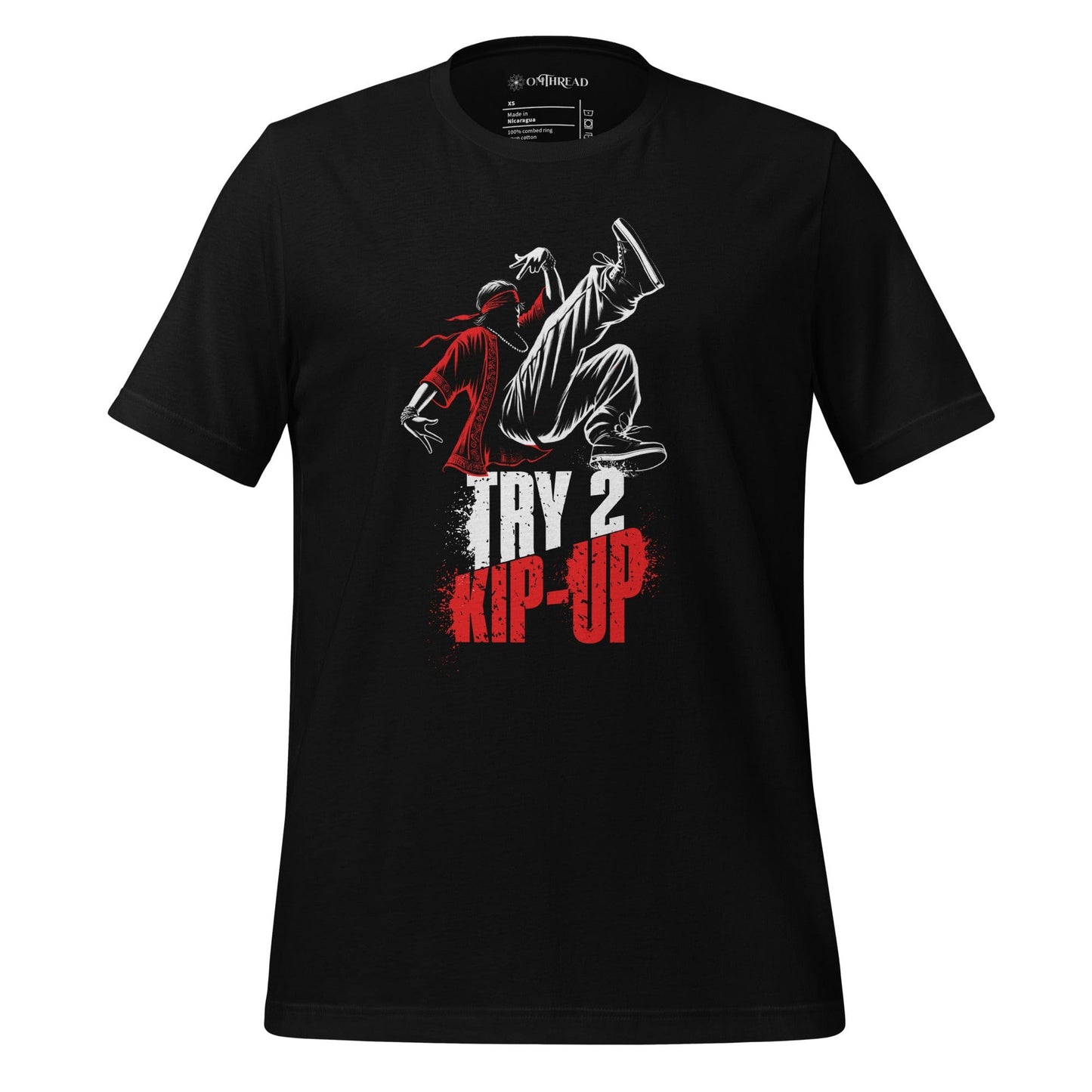 OMTHREAD Black / XS Try 2 Kip-Up Breakdance Graphic Sports Tee