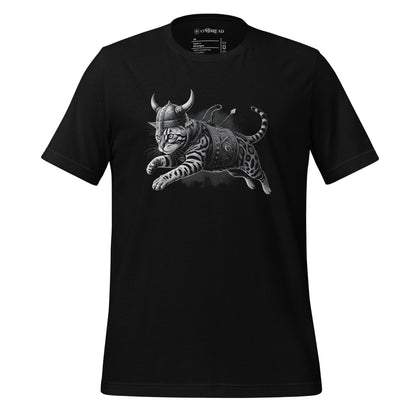 OMTHREAD Black / XS Viking Cat Warrior - The Fiercest Feline in Battle Tee