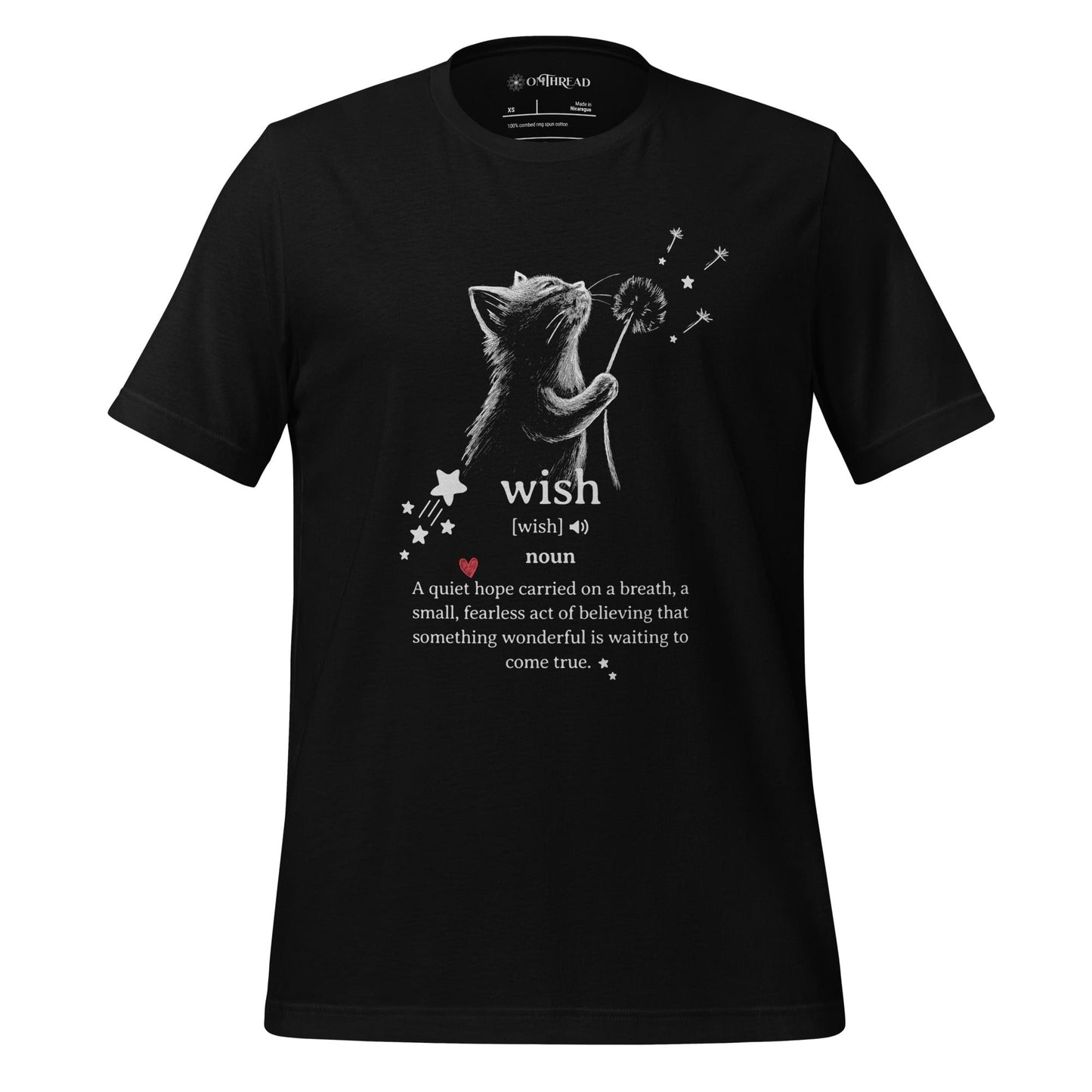 OMTHREAD Black / XS Wish Cat Definition T-Shirt, Inspirational Cat Shirt, Cute Gift for Cat Lovers