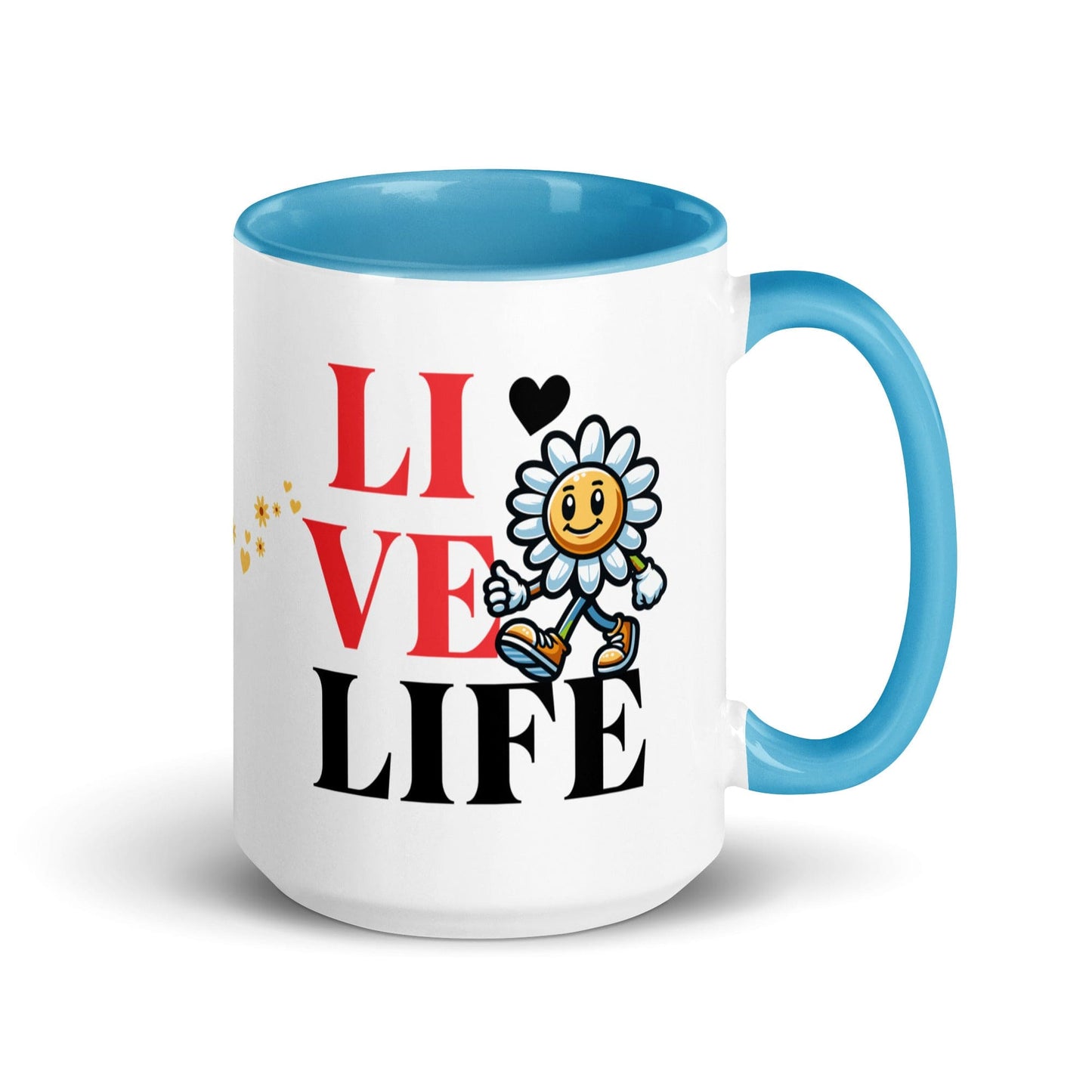 OMTHREAD Blue / 15 oz Love Life. Live Life - Mug with Color Inside