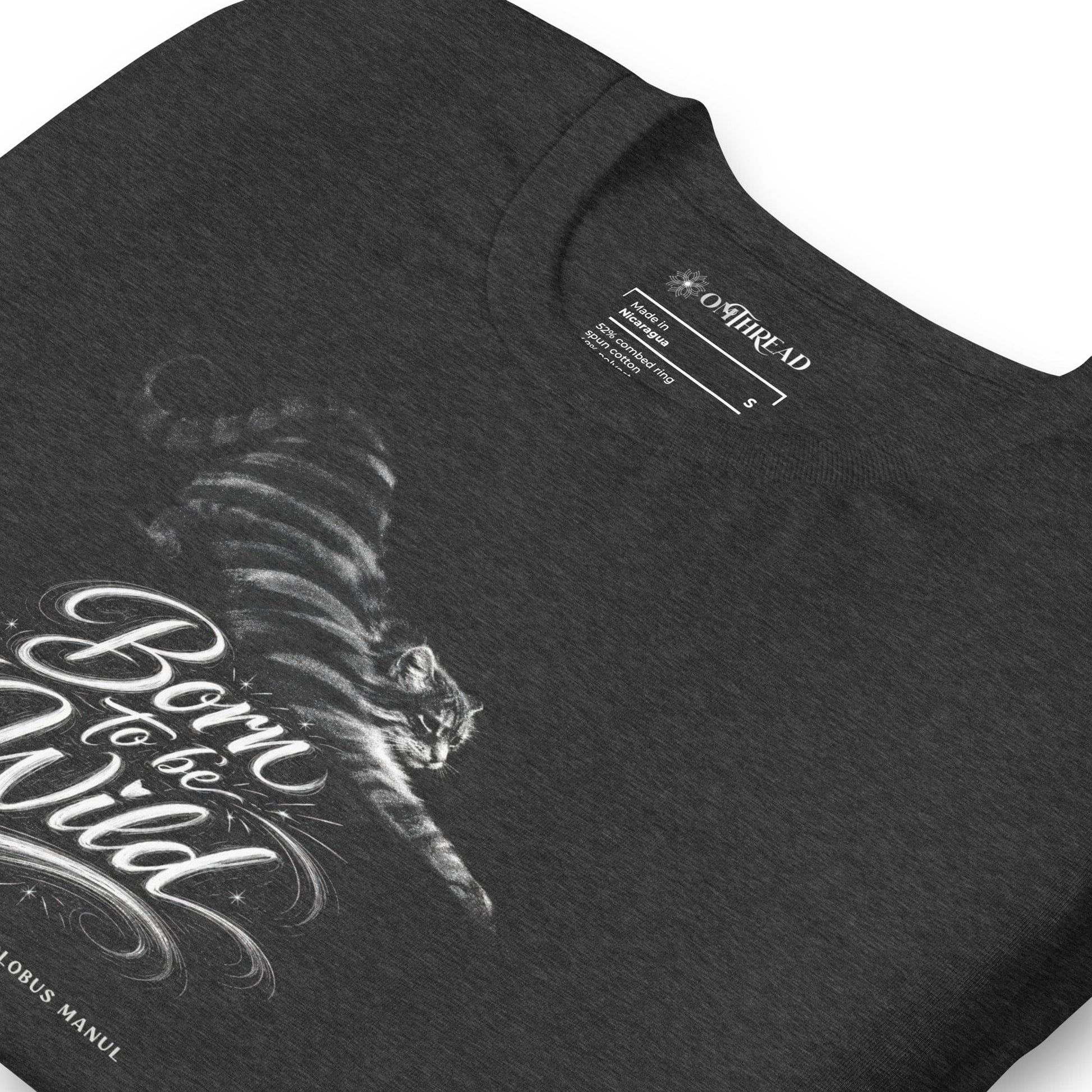 OMTHREAD Born to Be Wild Pallas Cat Sketch T-Shirt Otocolobus Manul Tee