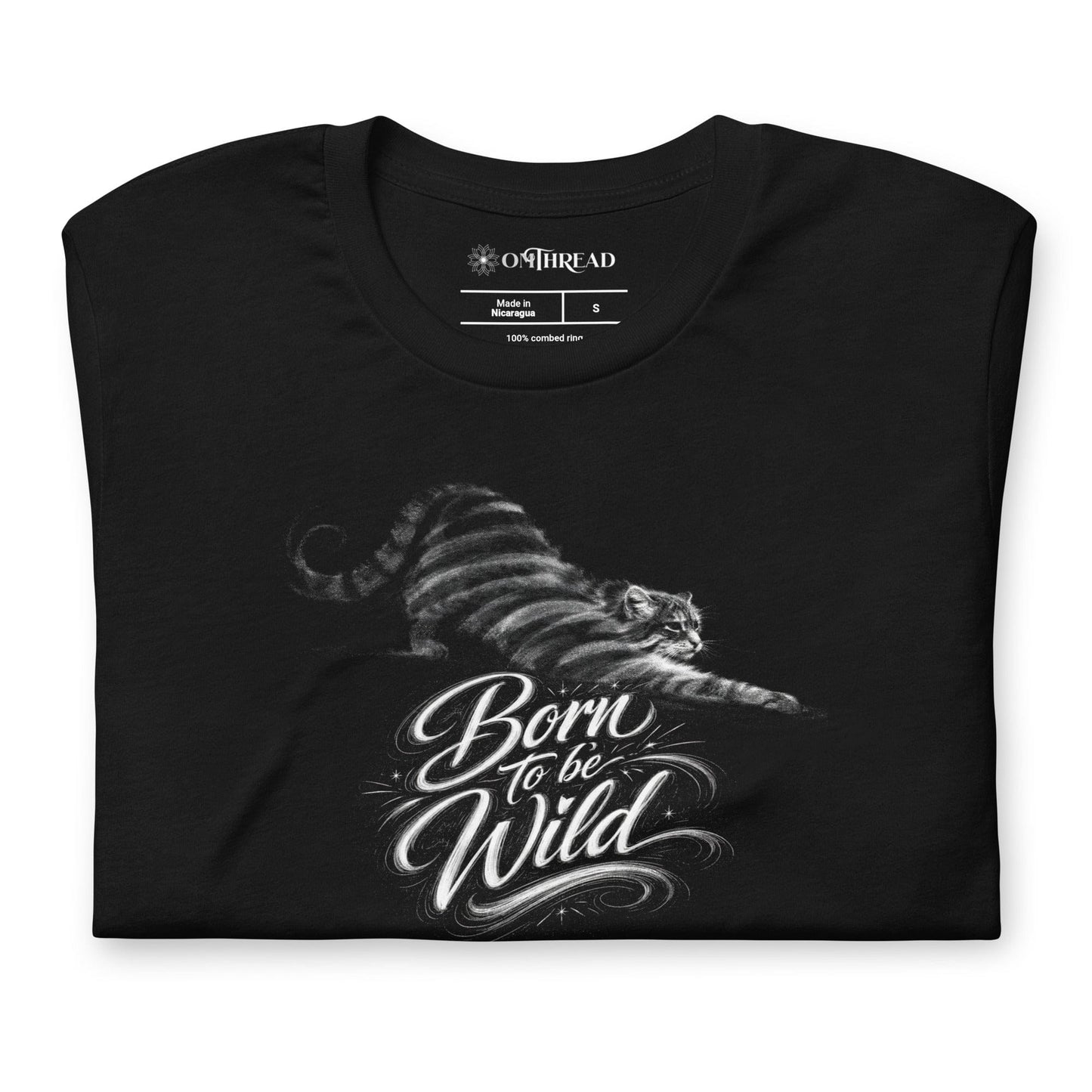 OMTHREAD Born to Be Wild Pallas Cat Sketch T-Shirt Otocolobus Manul Tee