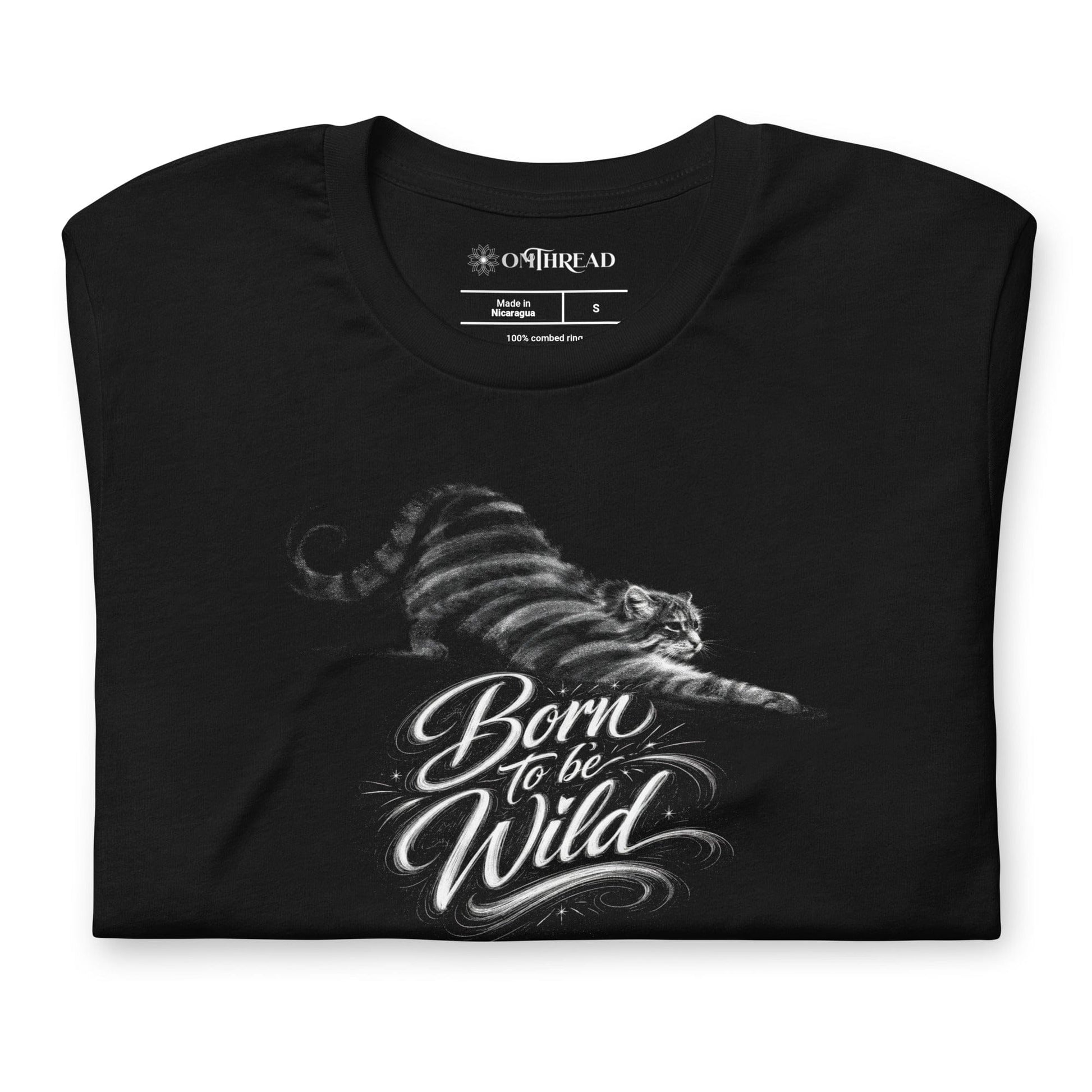 OMTHREAD Born to Be Wild Pallas Cat Sketch T-Shirt Otocolobus Manul Tee