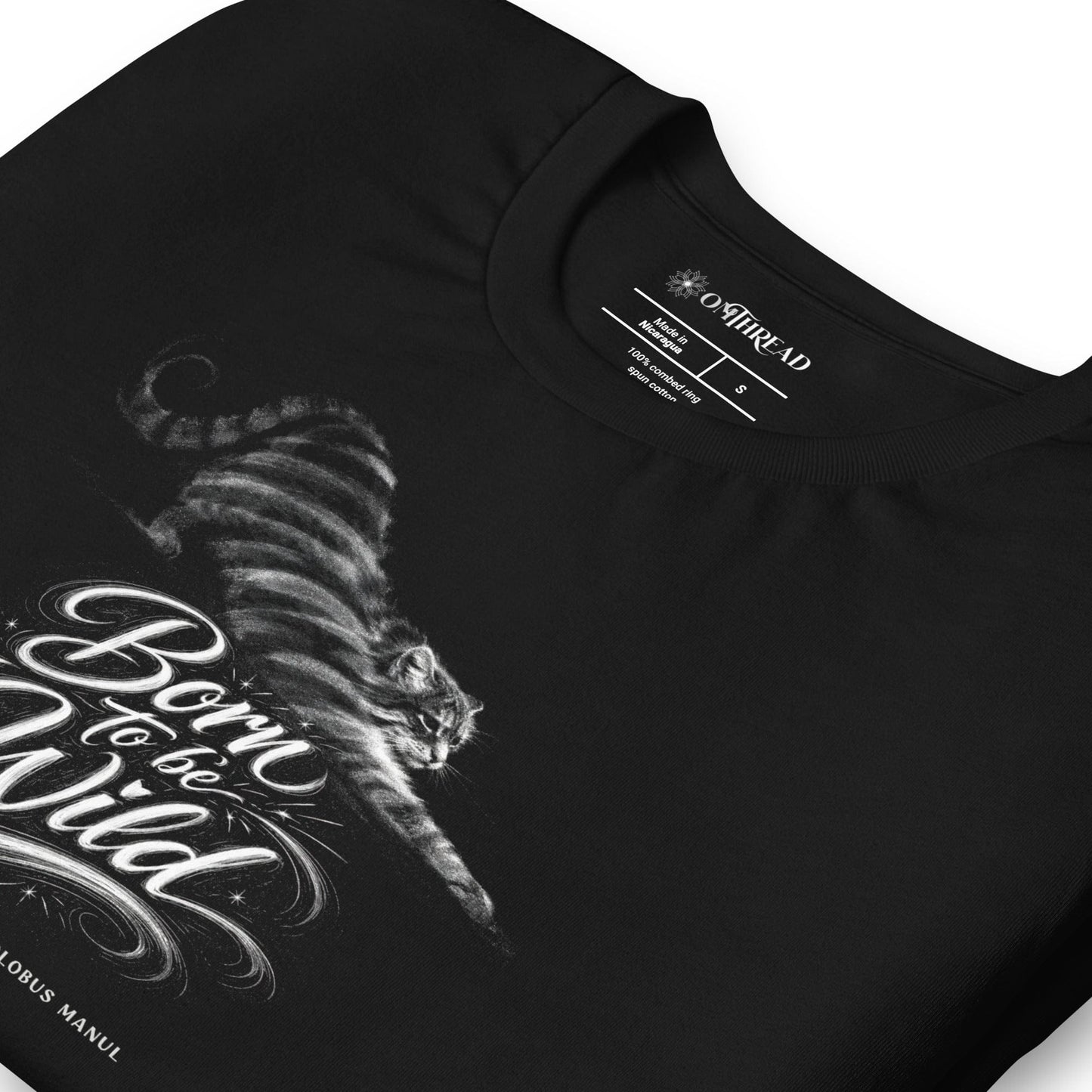 OMTHREAD Born to Be Wild Pallas Cat Sketch T-Shirt Otocolobus Manul Tee