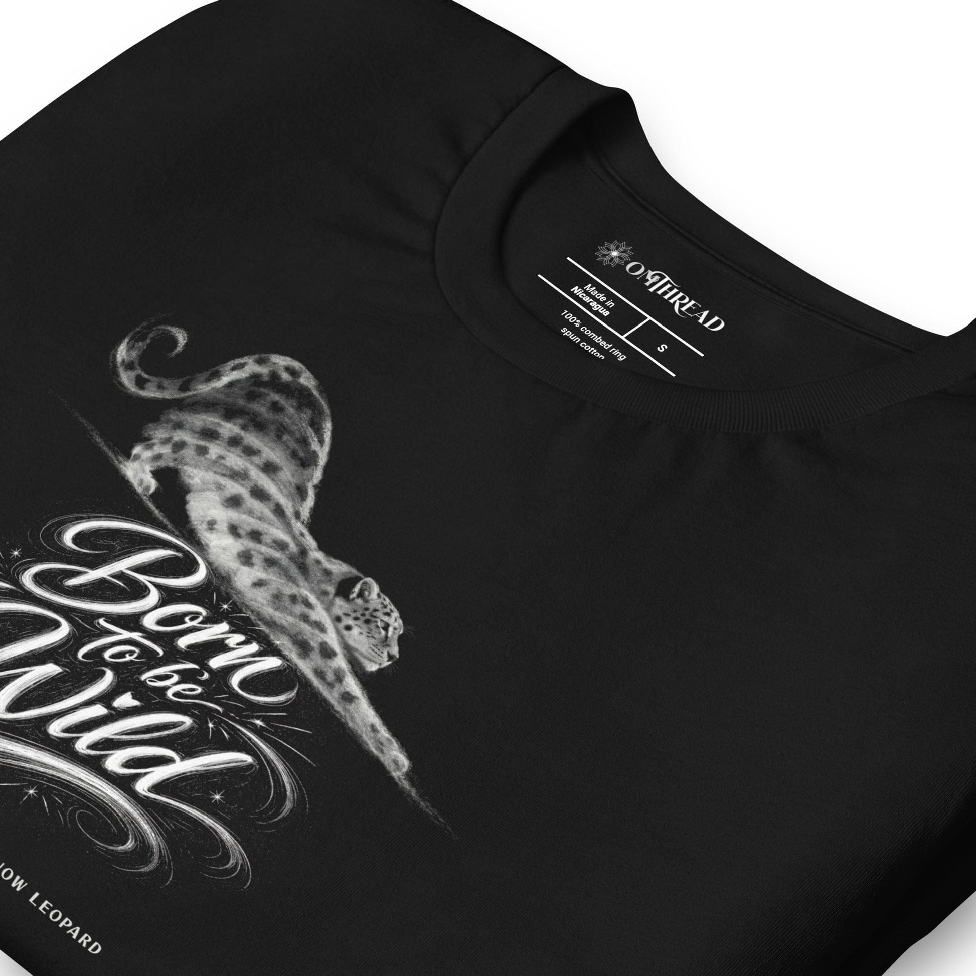 OMTHREAD Born to Be Wild Snow Leopard T-Shirt Panthera Uncia