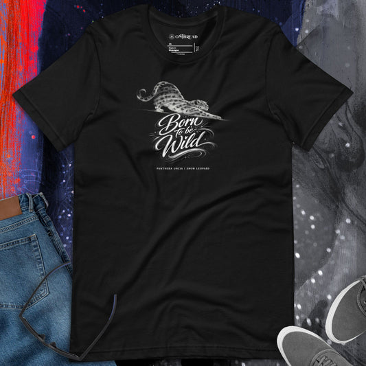 OMTHREAD Born to Be Wild Snow Leopard T-Shirt Panthera Uncia