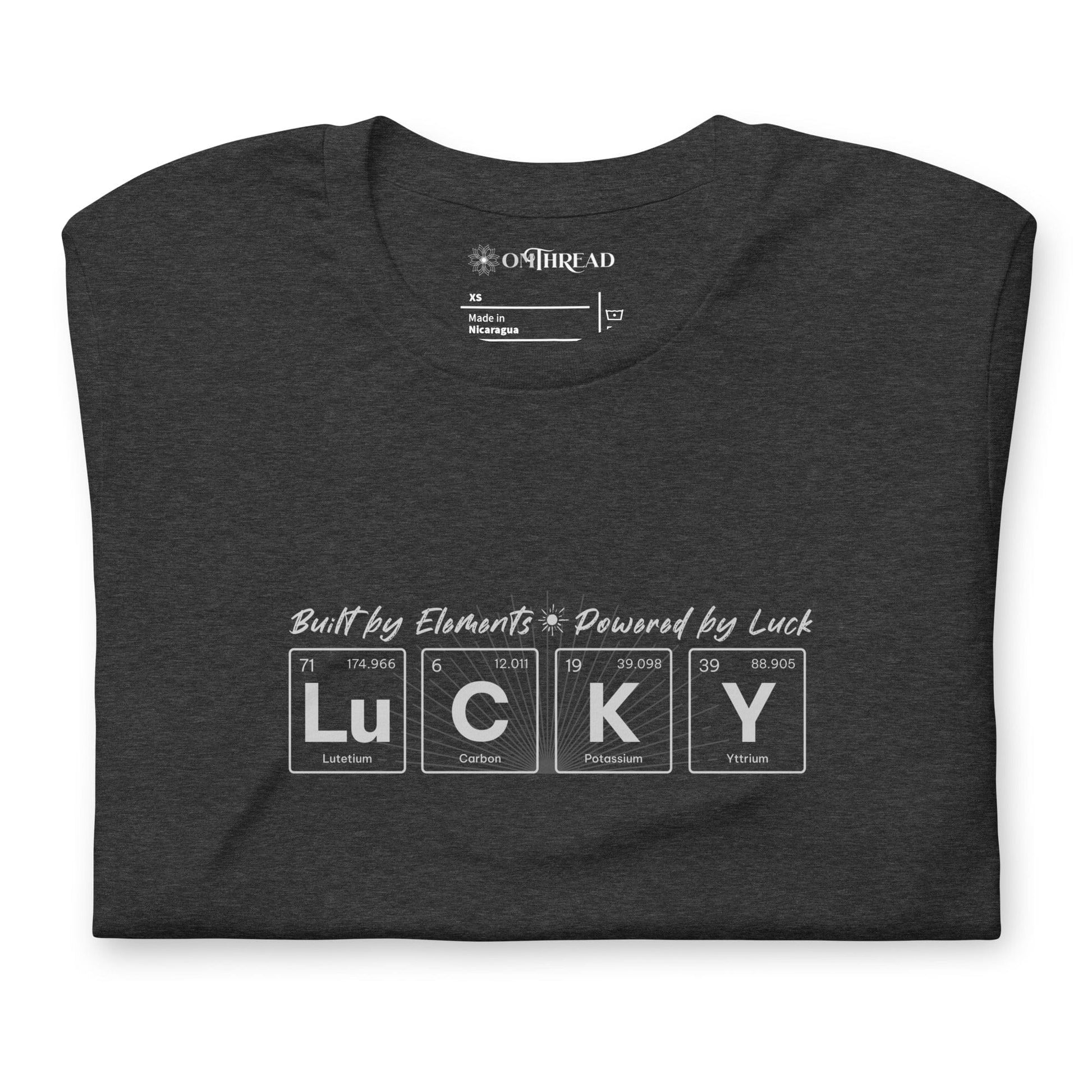 OMTHREAD Built by Elements Powered by Luck Tee | Chemistry Elements Shirt | Casual Science Shirt