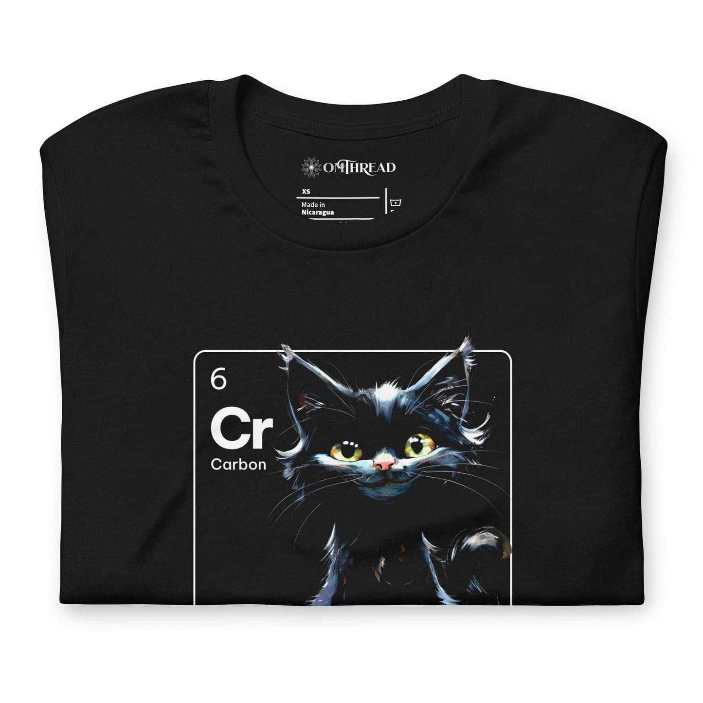 OMTHREAD Carbon Element Black Kitty Tee | Cr Chemistry Shirt | Magical Cat Lover Gift