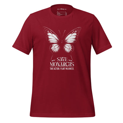 OMTHREAD Cardinal / XS Save Monarchs Shirt Black and White Butterfly Conservation Tee