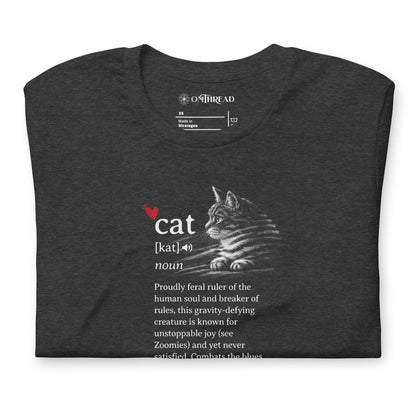 OMTHREAD Cat Definition Shirt Funny Cat Lover Typography Graphic Tee