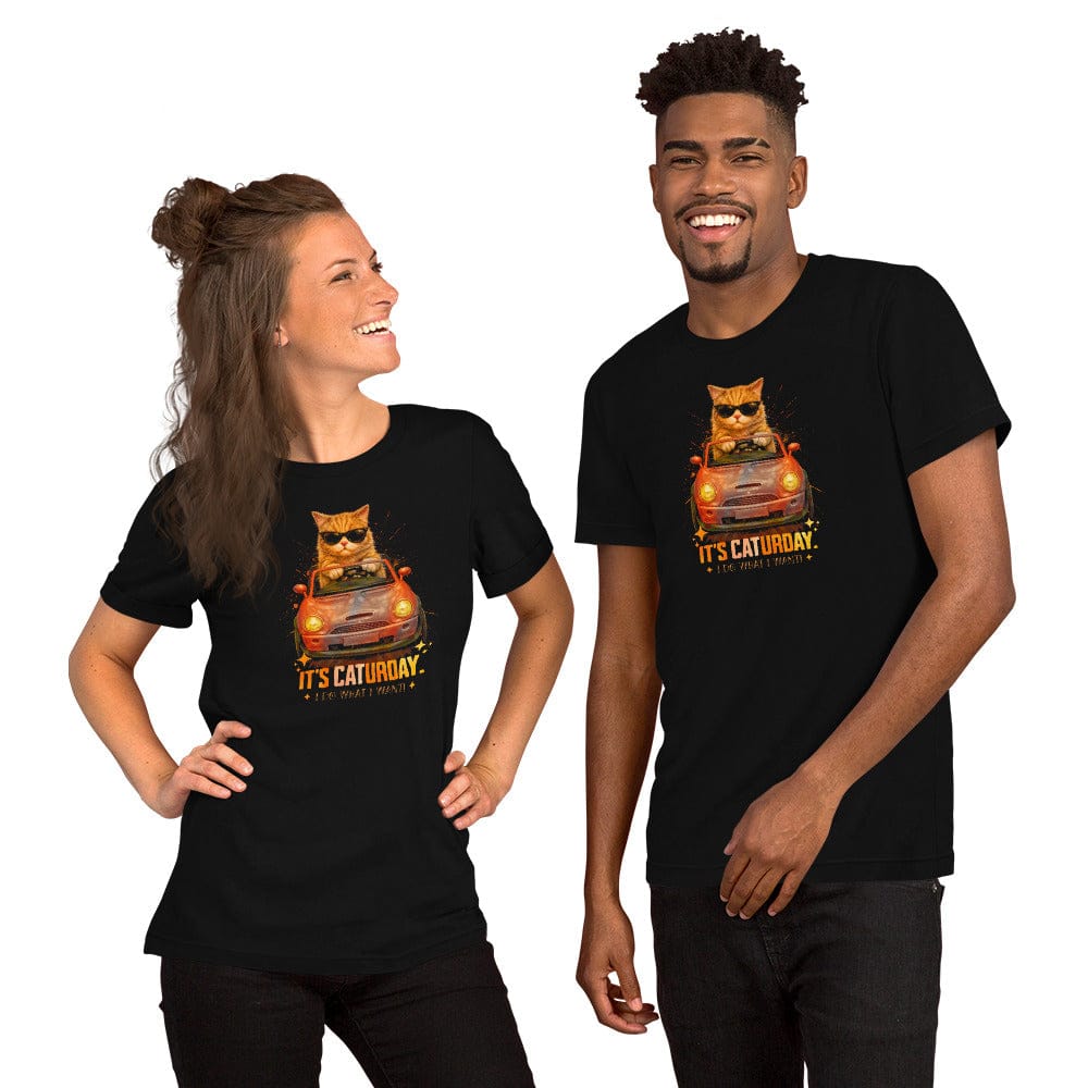 OMTHREAD Caturday Cat T-Shirt Funny Orange Cat Graphic Tee