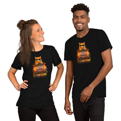 OMTHREAD Caturday Cat T-Shirt Funny Orange Cat Graphic Tee