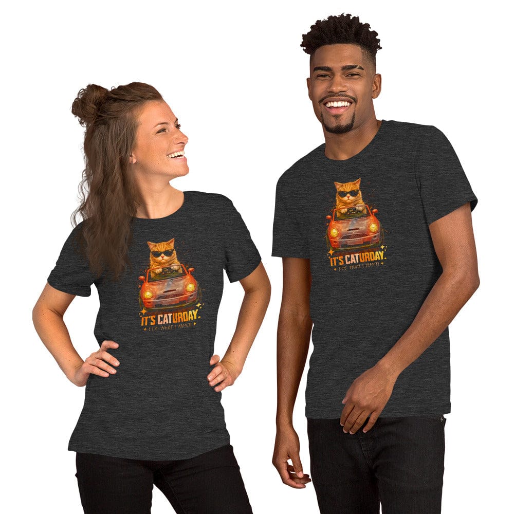 OMTHREAD Caturday Cat T-Shirt Funny Orange Cat Graphic Tee