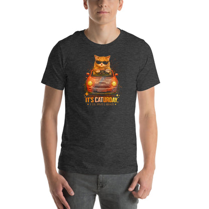 OMTHREAD Caturday Cat T-Shirt Funny Orange Cat Graphic Tee