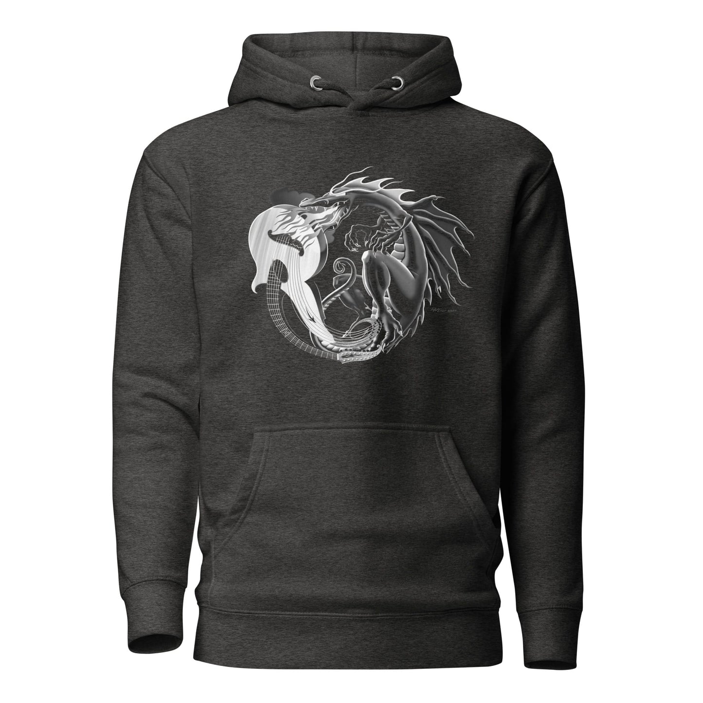 OMTHREAD Charcoal Heather / S Wood Dragon Unisex Hoodie - Dave Titus Illustration